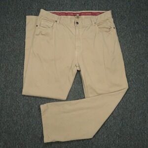 Ermenegildo Zegna Pants Mens 38x33 Khaki Tan Chino Trouser Flat Front Italy *